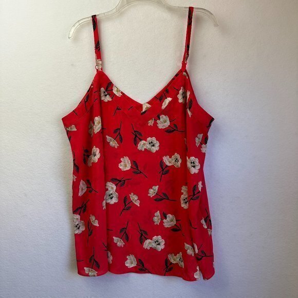 Torrid Tank Top Womens Size 2 red Floral polyester Sleeveless V‎ Neck - Picture 1 of 5